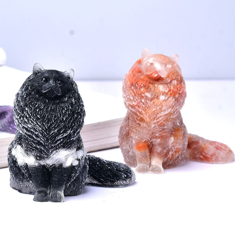 Crystal Cat Statue