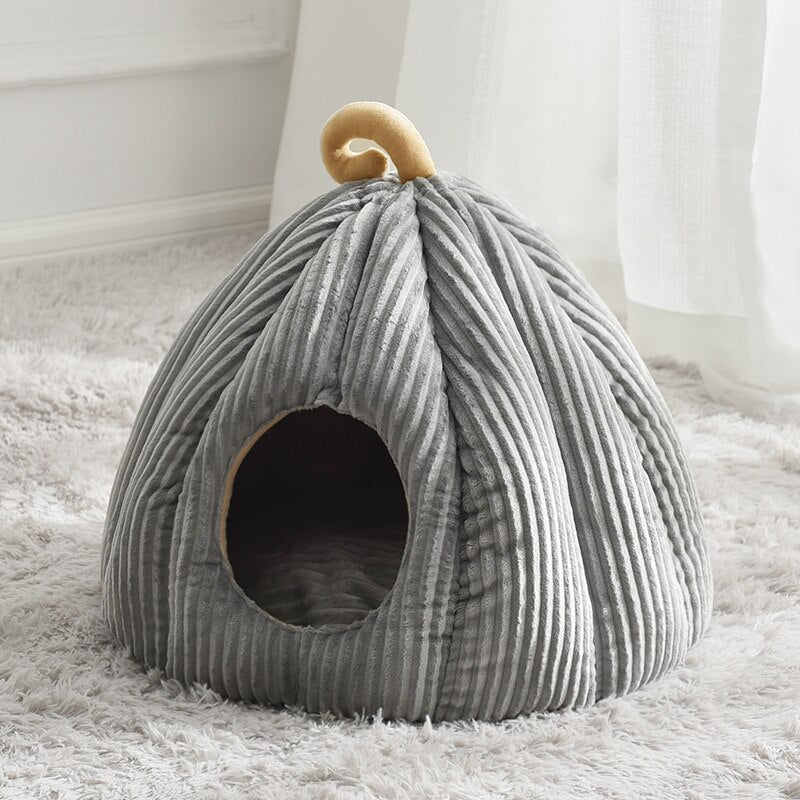 Cushioned Cat Bed - 2021-Gray / L40xW40xH38CM