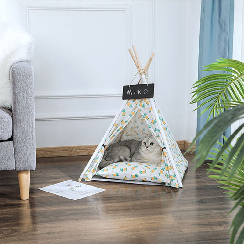 Cushioned Tent Cat Bed