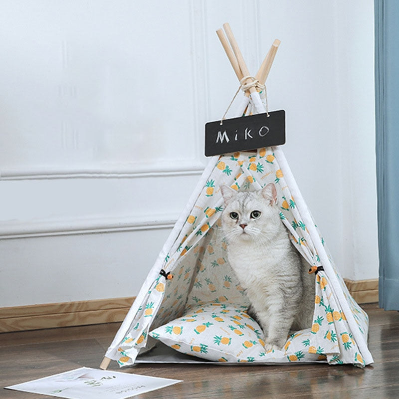 Cushioned Tent Cat Bed