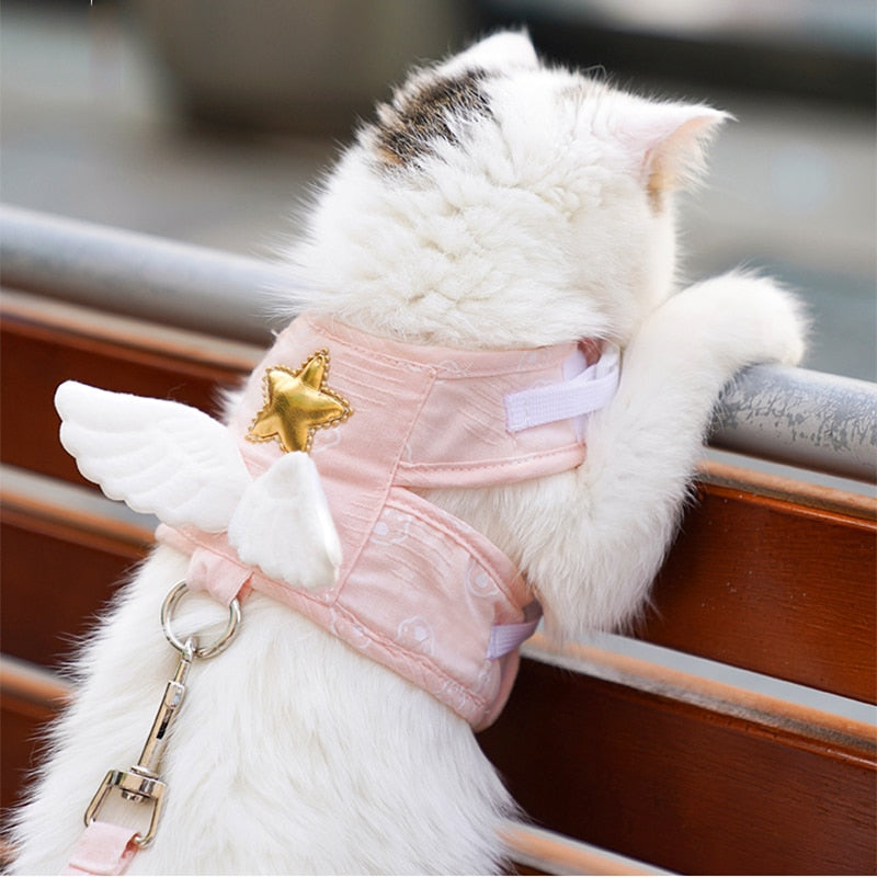 Cute Angel Cat Harness - cat harness leash