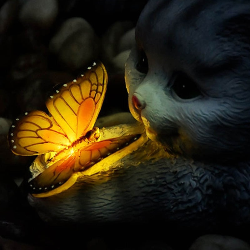 Cute Butterfly Cat Statue