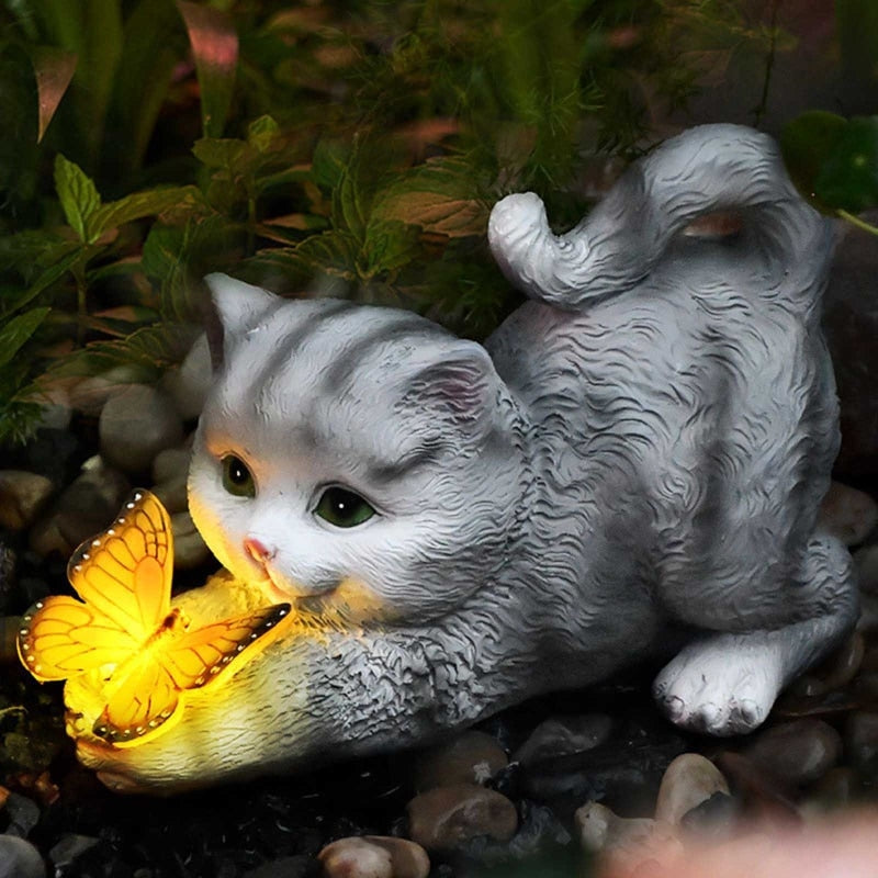 Lovely Cat Statues, Sitting Cats Resin Statue for Garden Ornament