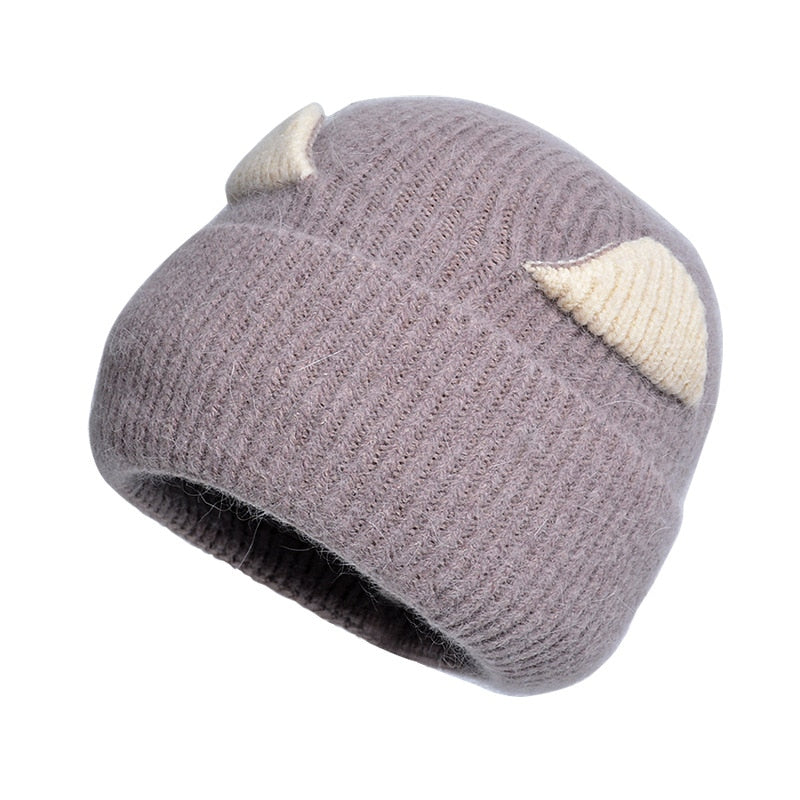 Cute Cat Beanie - Grey - Cat beanie