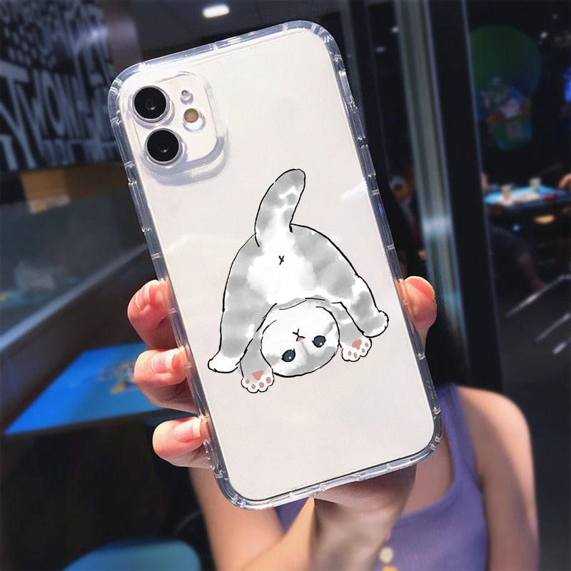 Cute Cat Clear iPhone Case - For iPhone 6 6s / Butt - Cat