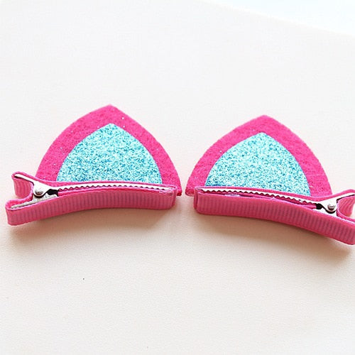 Cute Cat Ear Hair Clip - Rose Red - Cat hair clips