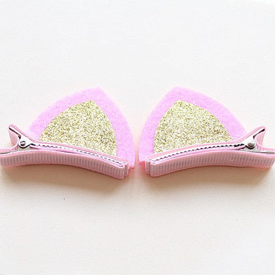 Cute Cat Ear Hair Clip - Pink - Cat hair clips