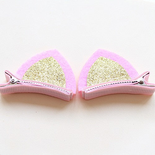 Cute Cat Ear Hair Clip - Pink - Cat hair clips
