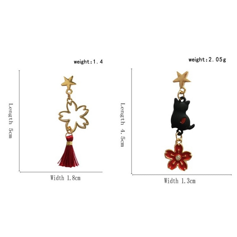 Cute Cat Earrings Gold - Cat earrings