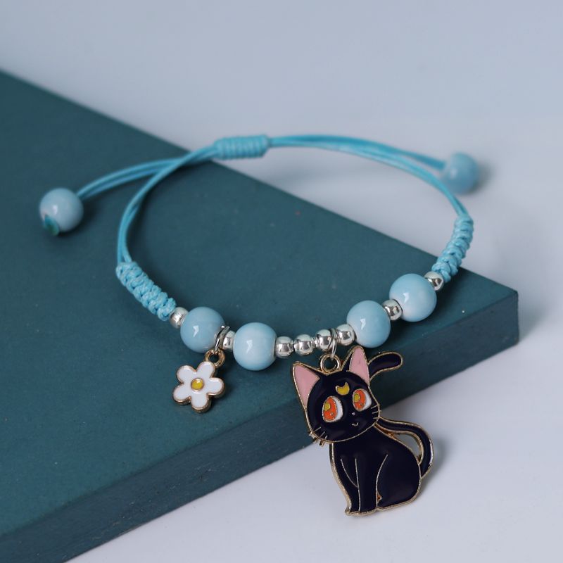 Cute Cat Friendship Bracelet - Black - Cat bracelet