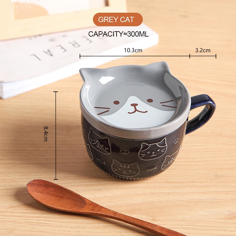 Cute Cat Mug - Grey
