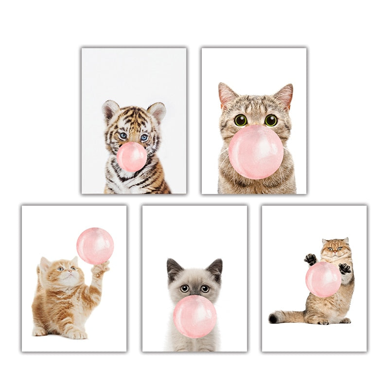 Cute Cat Posters - 13x18cm No Frame / 5PCS SET - Cat poster