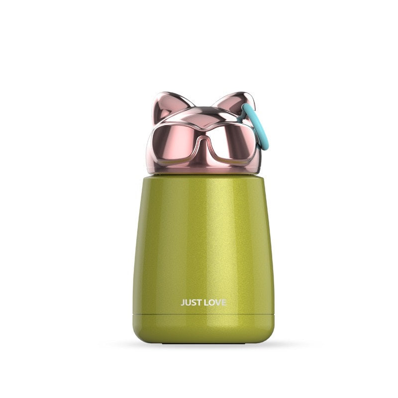 Cute Cat Thermos - 300ml / Army Green