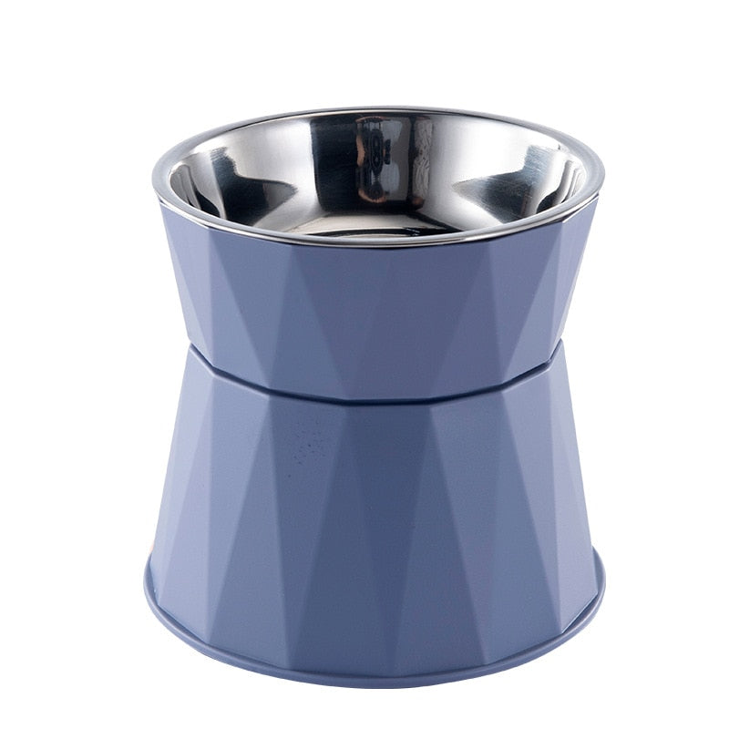 Cute Elevated Cat Bowl - Blue - Cat Bowls