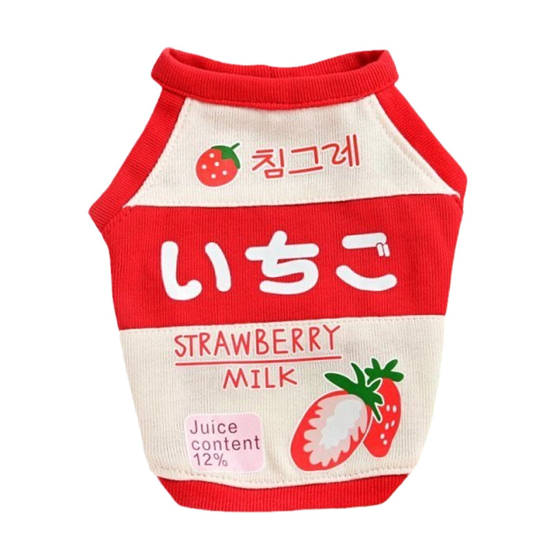 Cute Milk Clothes for Cats - Shirt Strawberry / S - Clothes