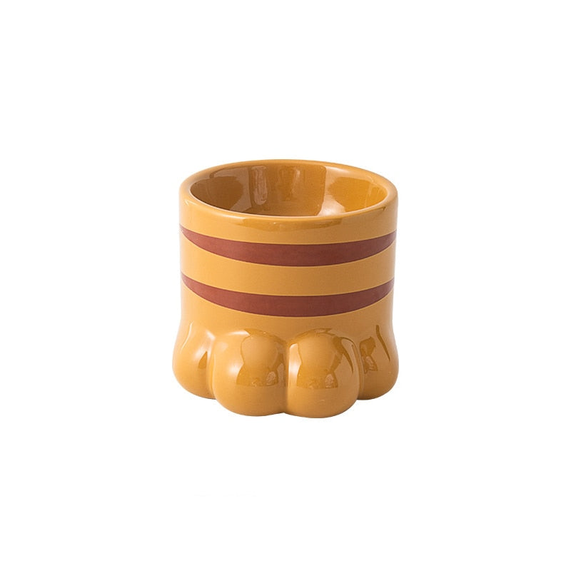 Cute Paw Cat Bowl - brown - Cat Bowls