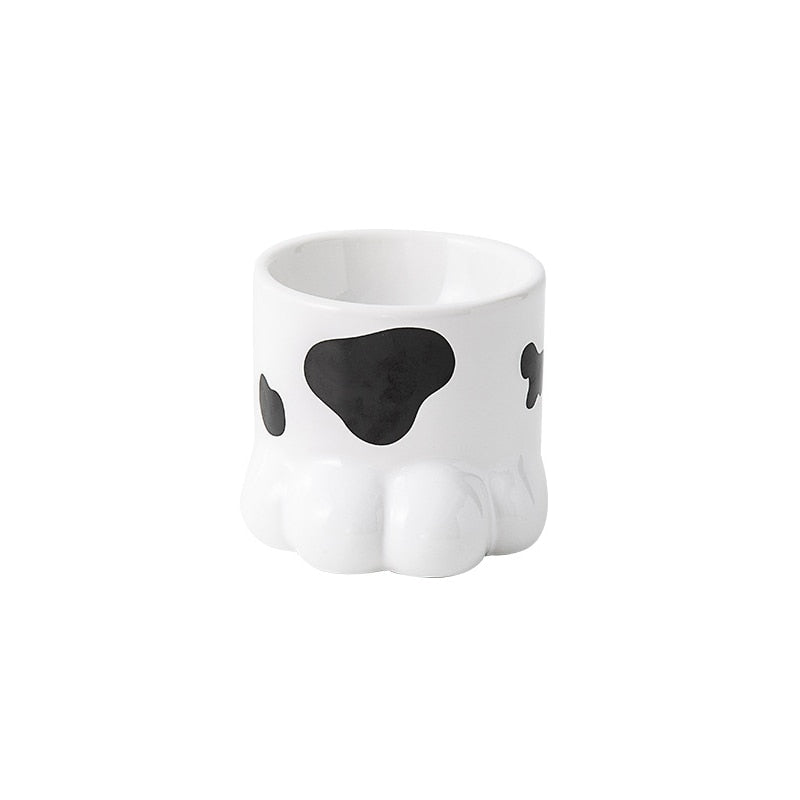 Cute Paw Cat Bowl - white black - Cat Bowls