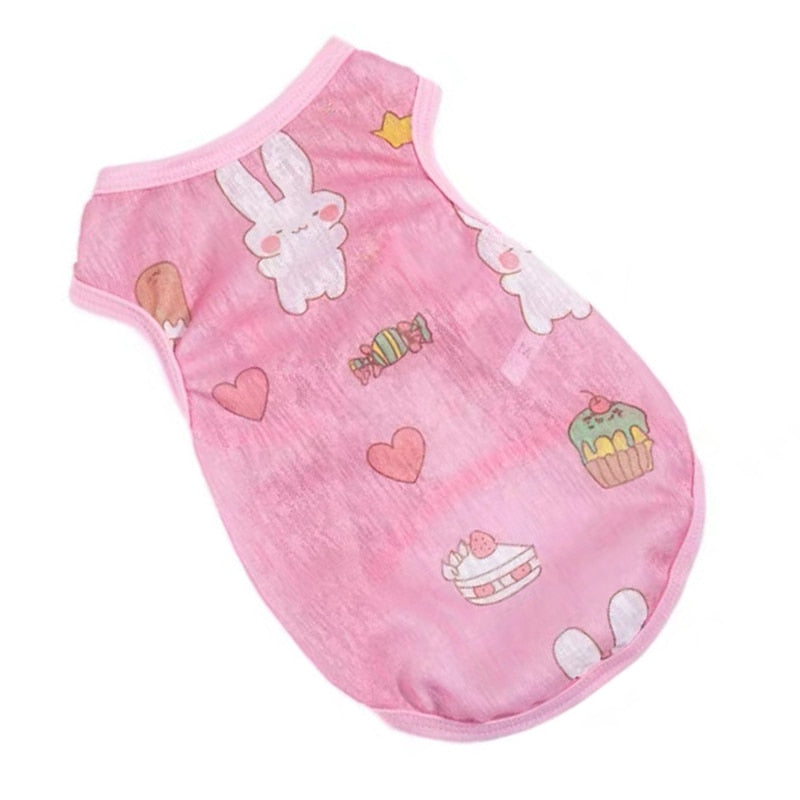 Cute Print Breathable Clothes for Cat - Rabbit / XS -