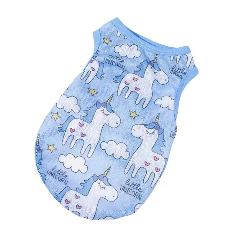 Cute Print Breathable Clothes for Cat - Unicorn / XS -