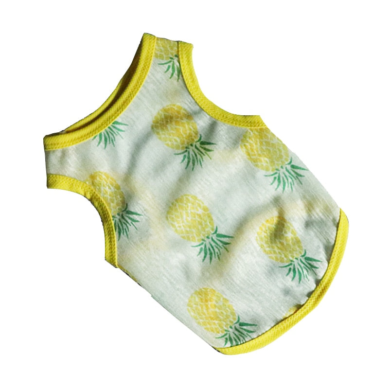 Cute Print Breathable Clothes for Cat - Pineapple / XS -