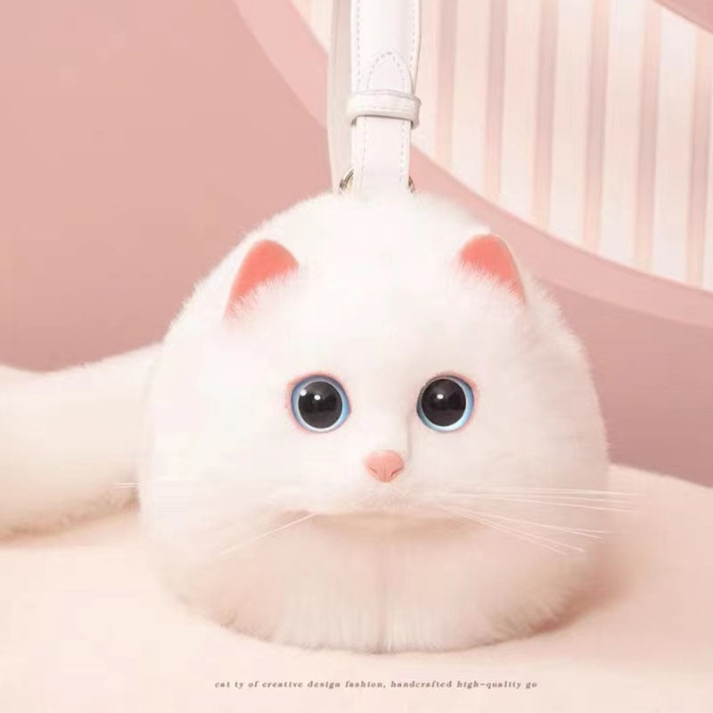 Cute White Handbag - Cat Handbag