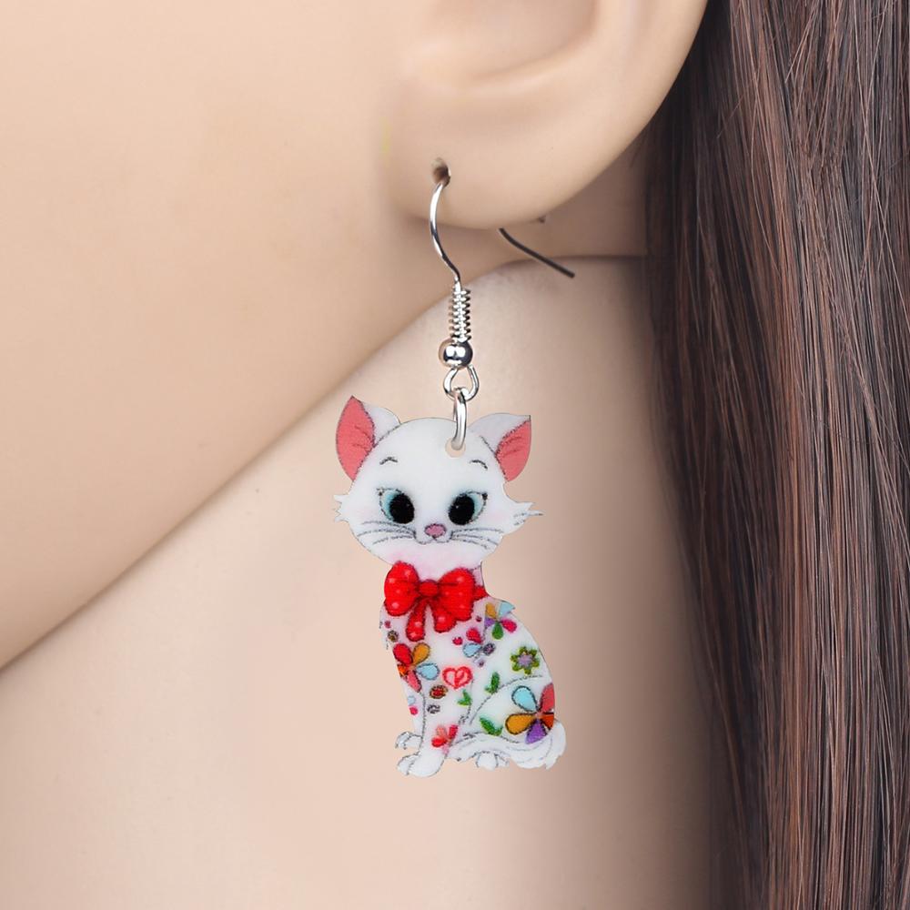 Dangle Drop Cat Earrings - Cat earrings