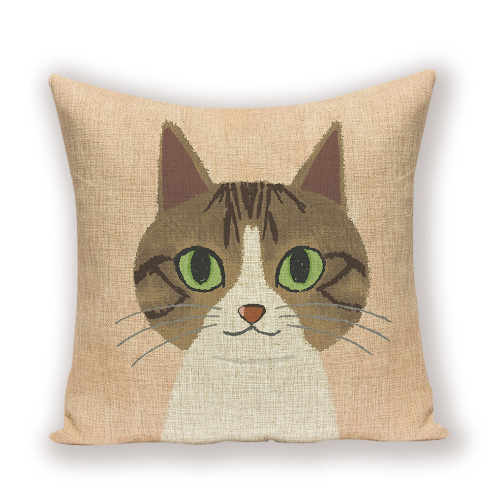 Decorative Cat Pillows - 45x45cm / Beige