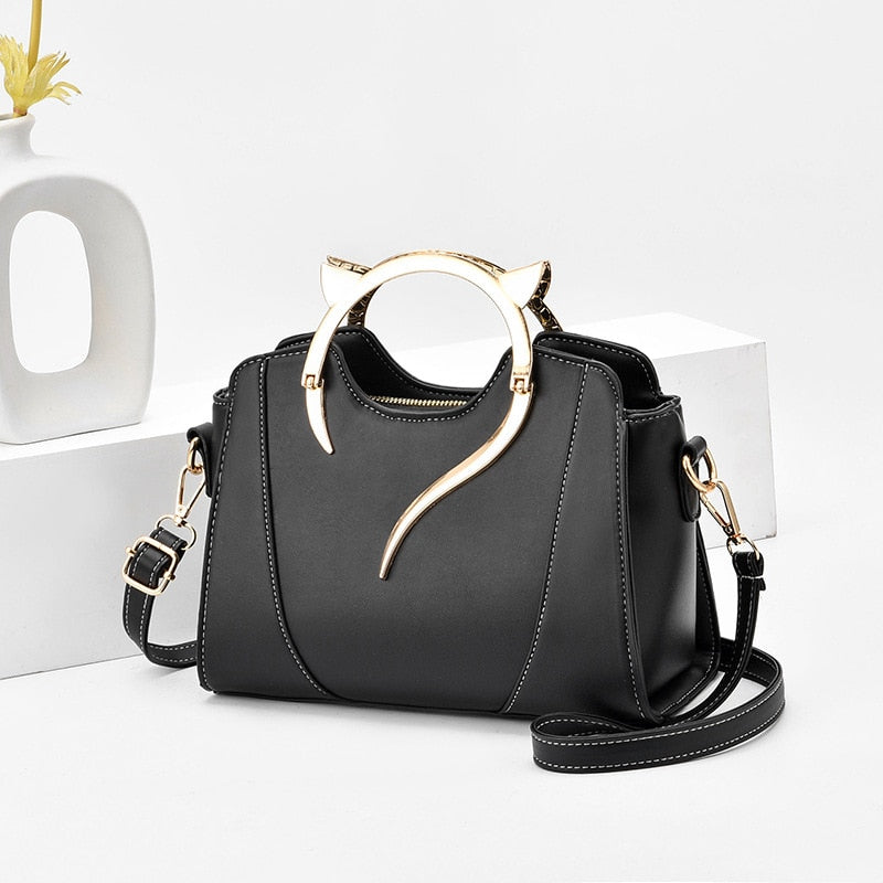 Designer Cat Handbag - Black - Cat Handbag