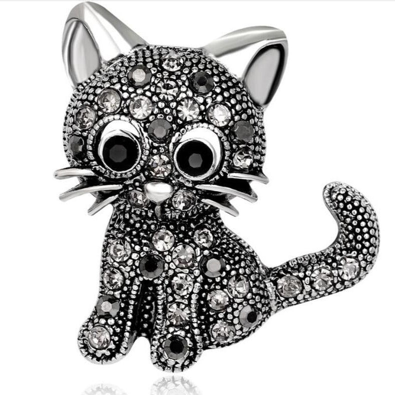 Diamond cat Brooch - Diamond cat Brooch