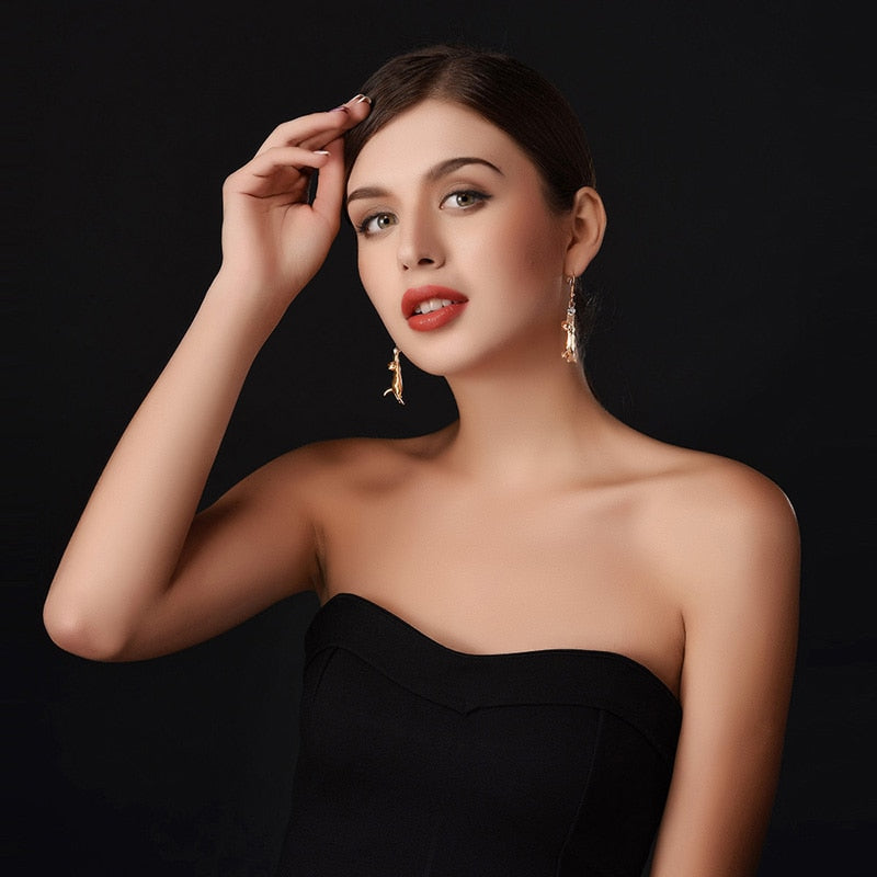 Diamond Cat Earrings - Cat earrings