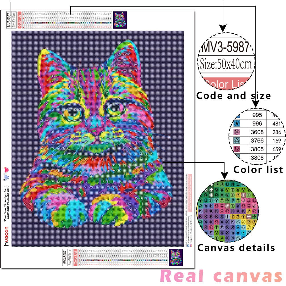 Diamond Painting Rainbow Cat