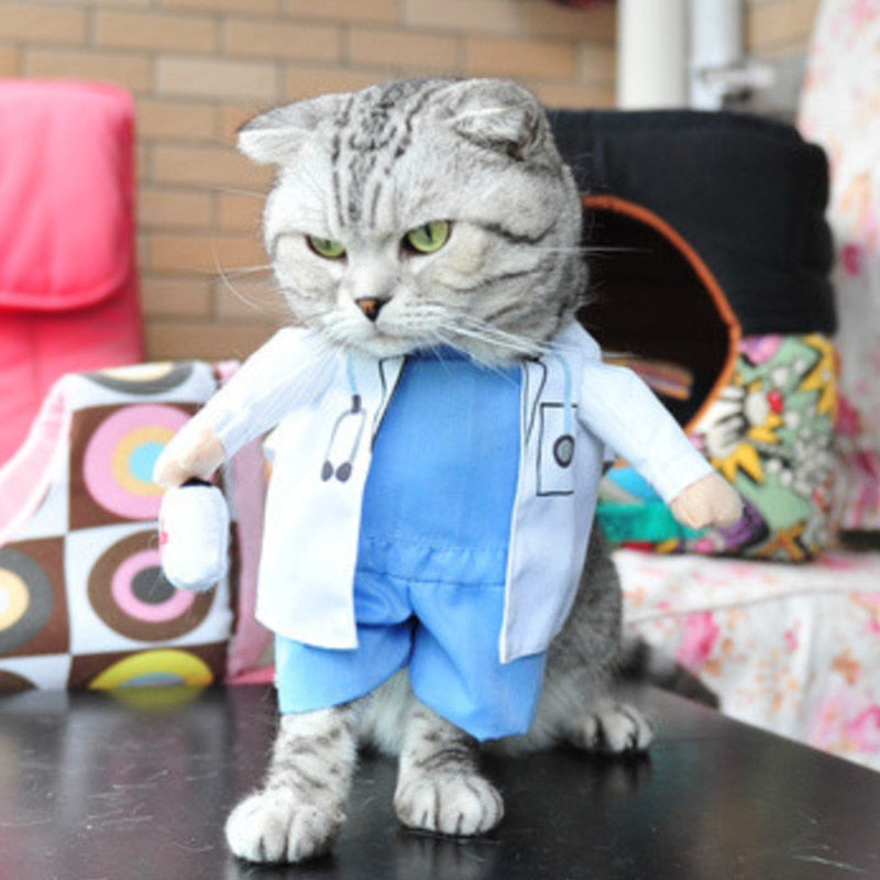 Doctor Costume for Cats - Cat Doctors Clothing / S
