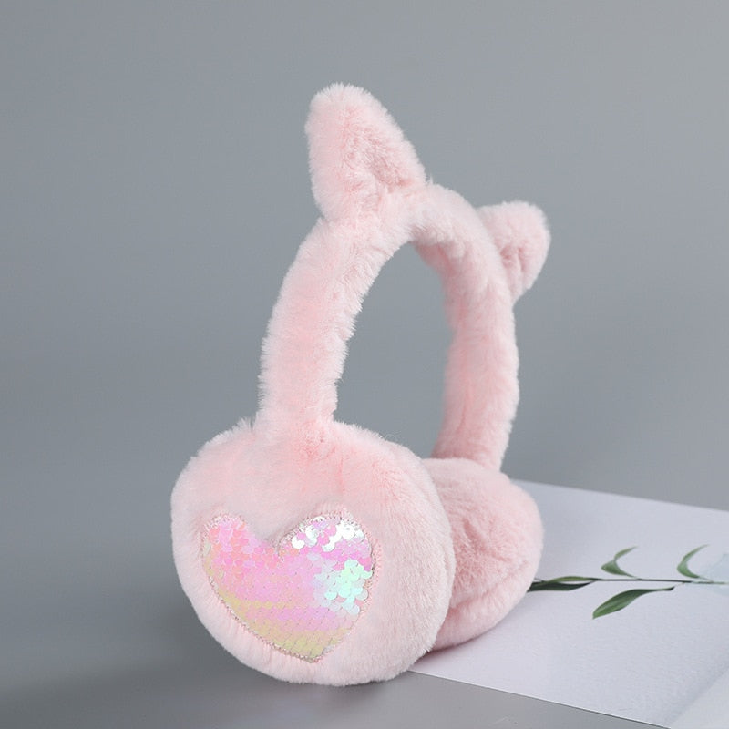 Earmuffs with Cat Ears - light pink - Earmuffs with Cat Ears