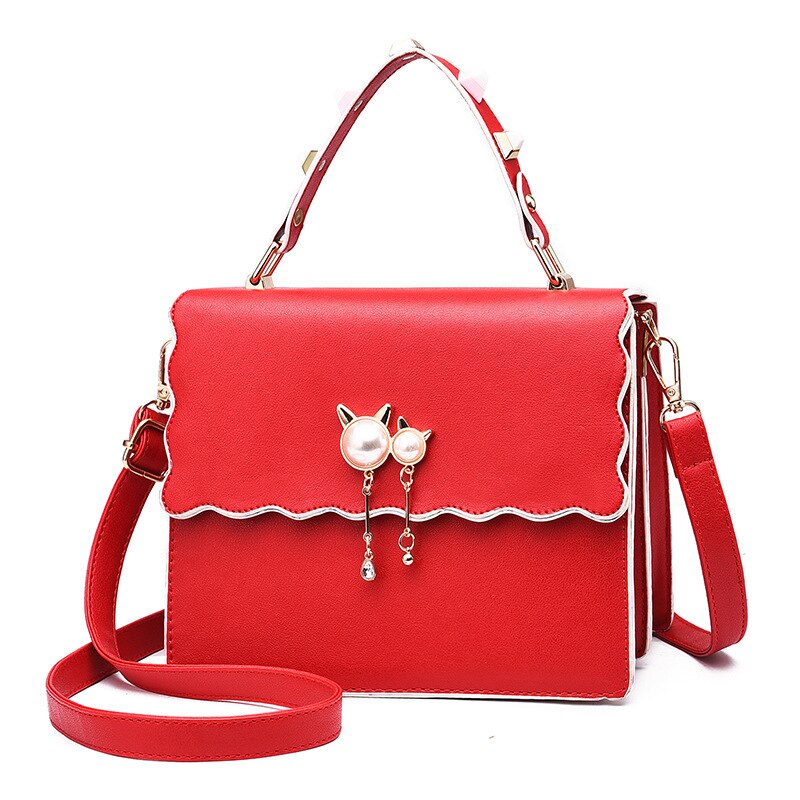 Elegant Cat Handbag - Red - Cat Handbag
