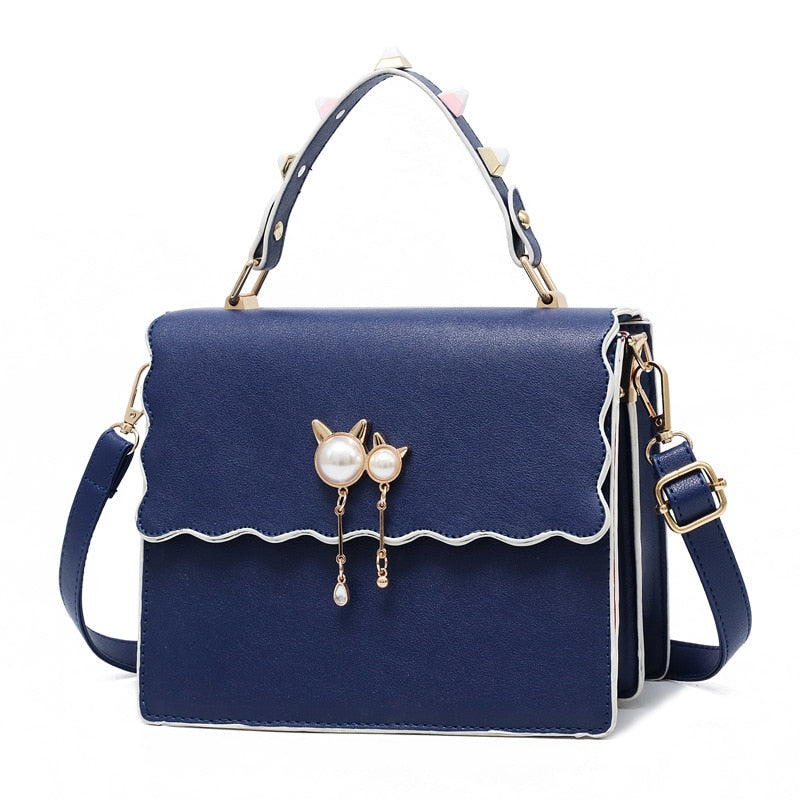 Elegant Cat Handbag - Royal Blue - Cat Handbag