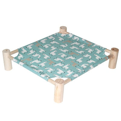 Elevated Cat Bed - Blue Alpaca