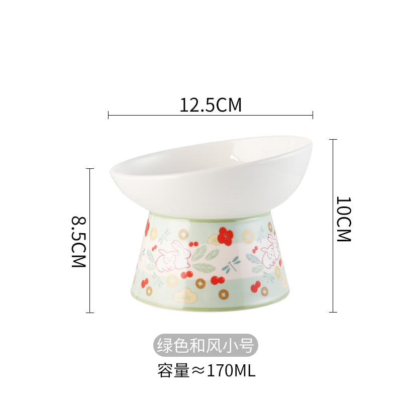 Elevated Ceramic Cat Bowl - K - Cat Bowls