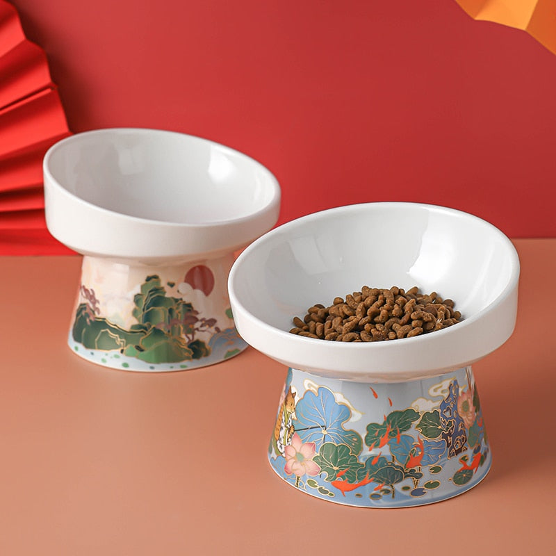 Elevated Ceramic Cat Bowl - Cat Bowls