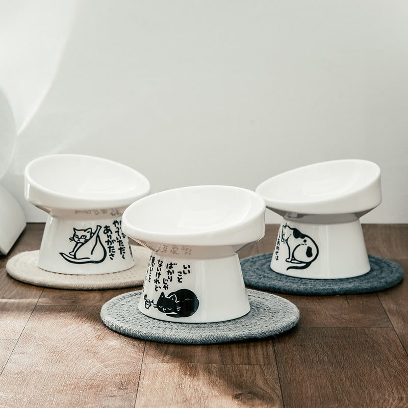 Elevated Ceramic Cat Bowl - Cat Bowls