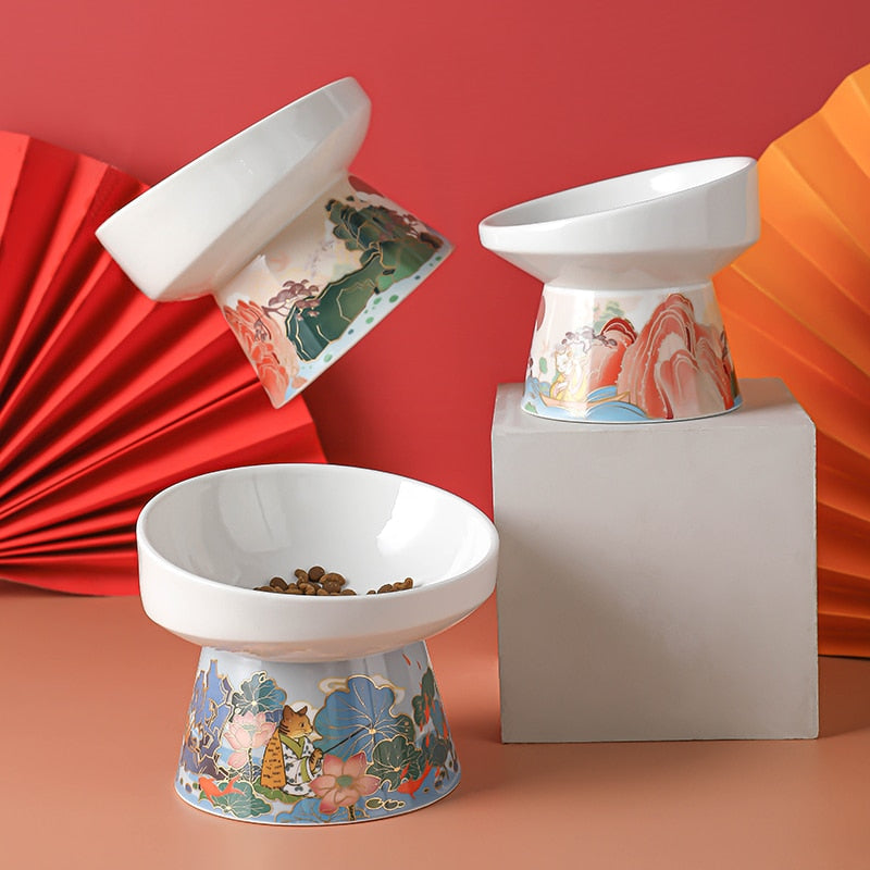 Elevated Ceramic Cat Bowl - Cat Bowls