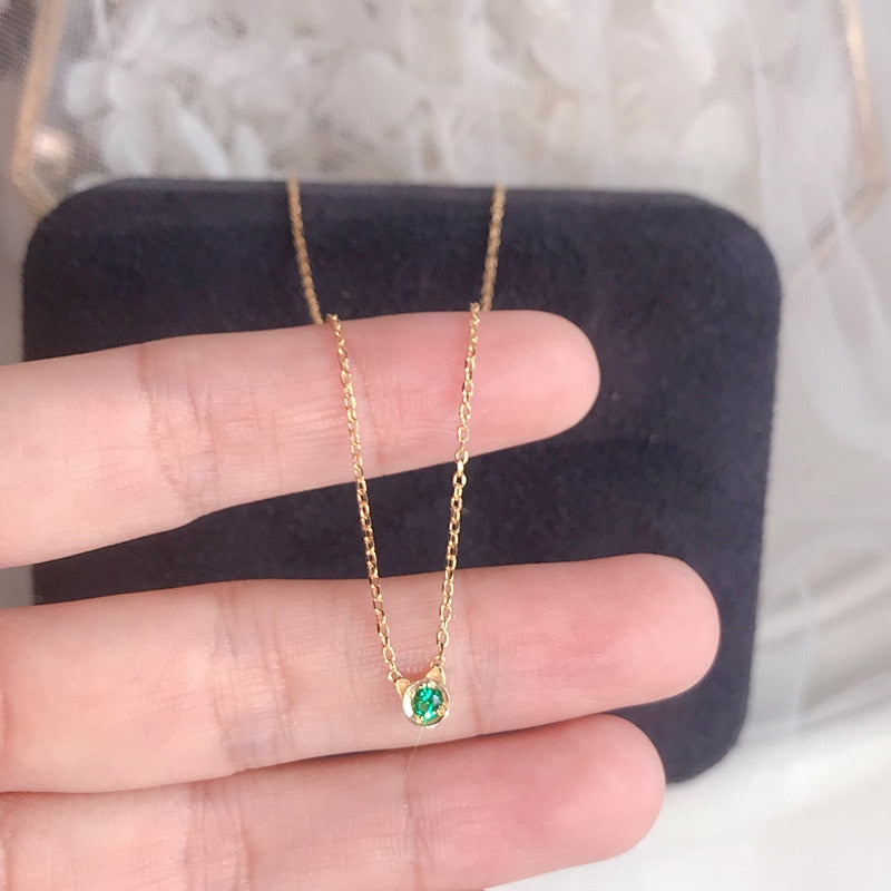 Emerald Cat Necklace - Cat necklace