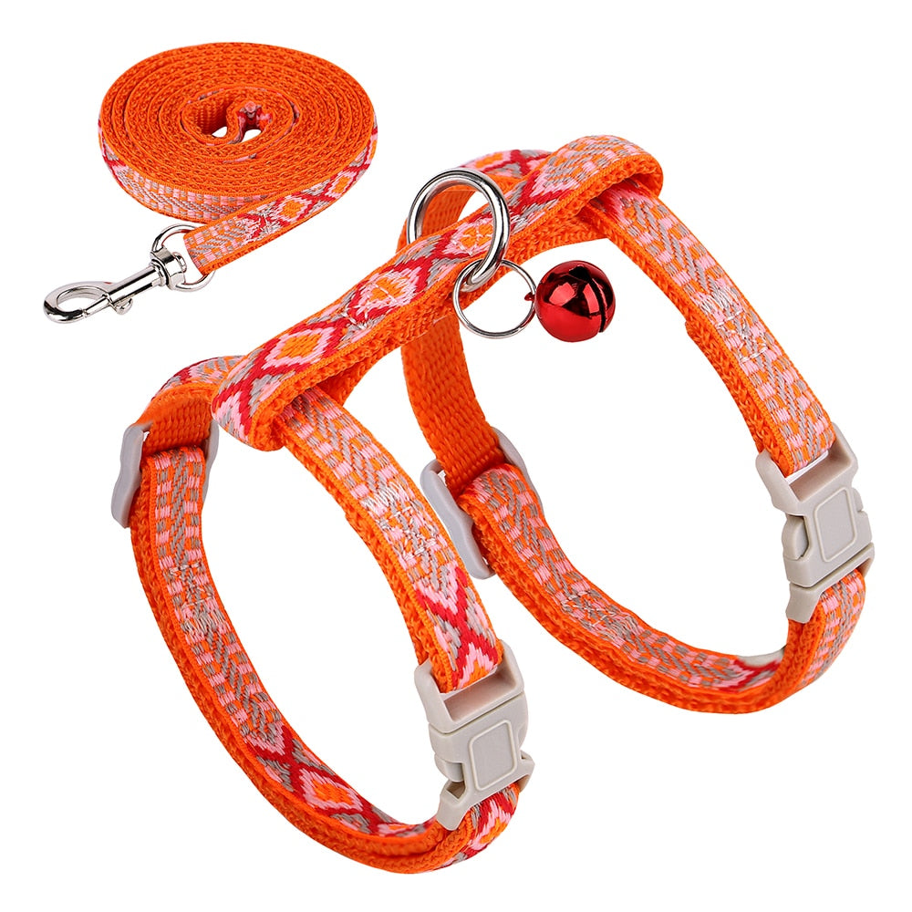 Extra Small Cat Harness - Orange - cat harness leash