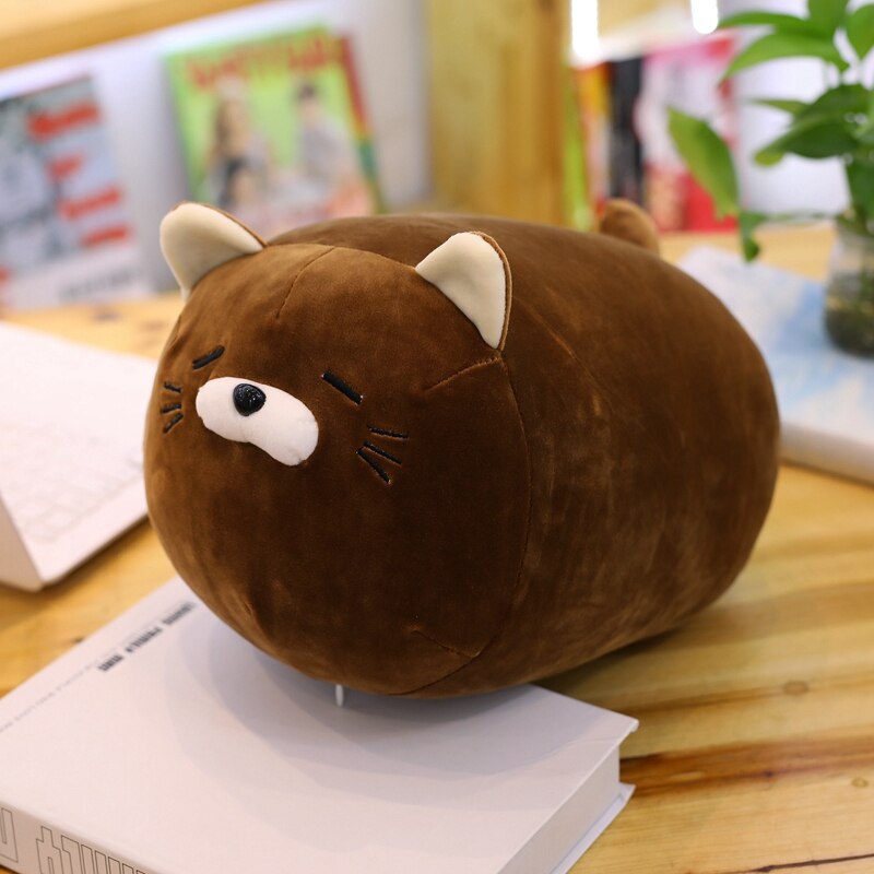 Fat Cat Pillow - 40cm / Dark Brown