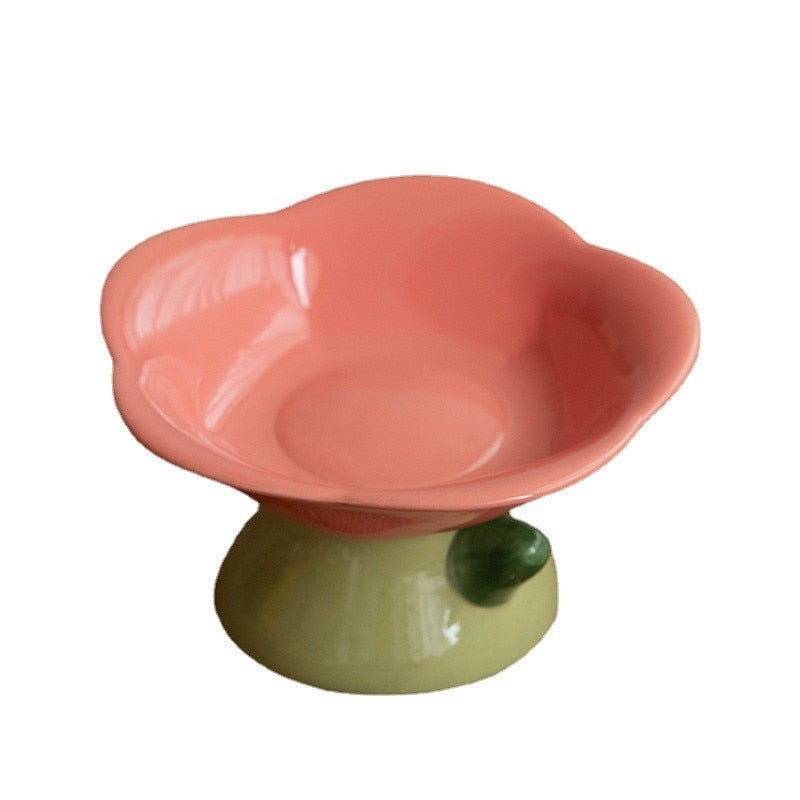 Flower Cat Bowl - Pink - Cat Bowls