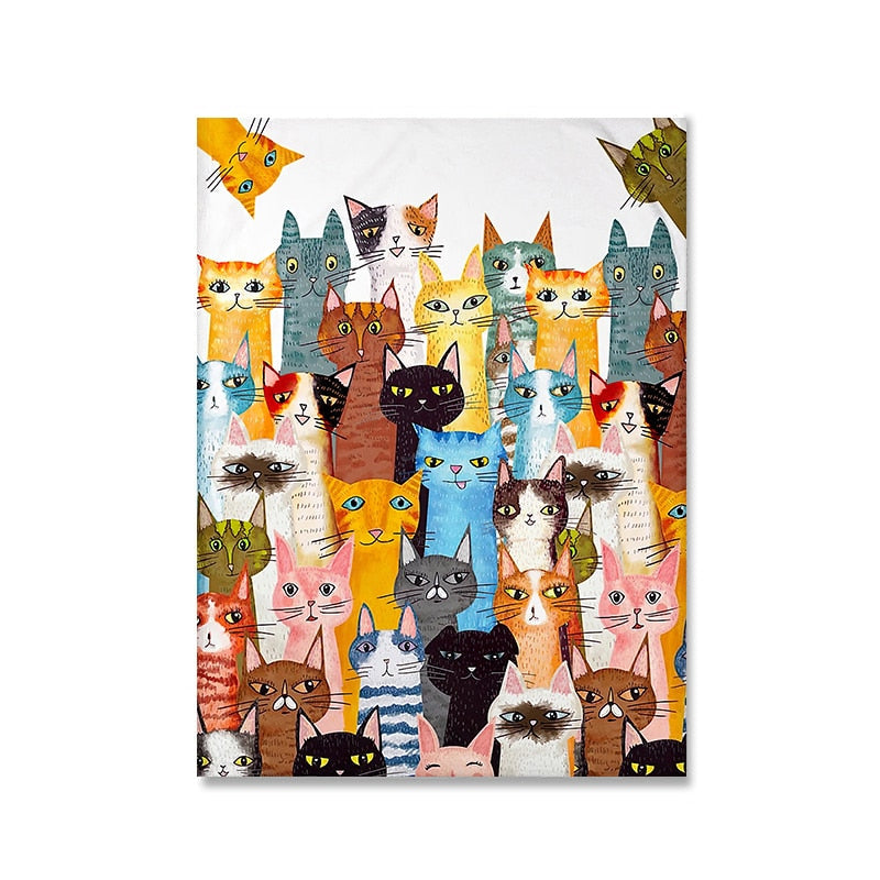 Framed Cat Wall Art - 20X30cm Unframed / White