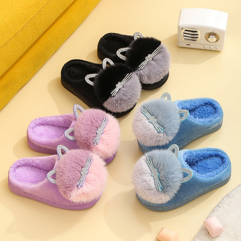 Fuzzy Cat Slippers - Cat slippers