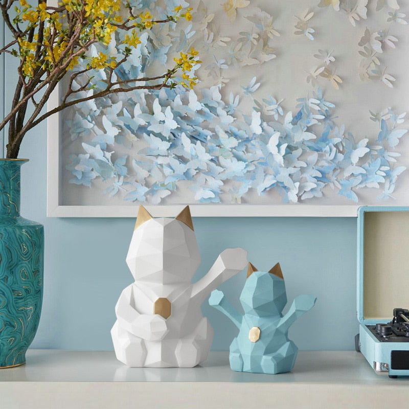 Geometric Cat Piggy Bank