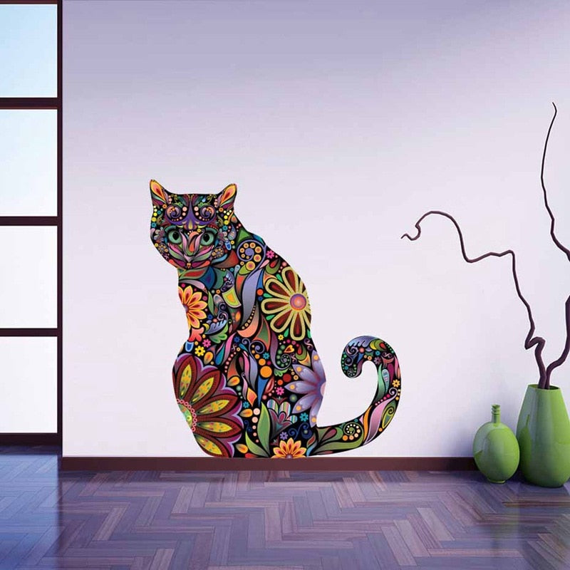 Geometric Cat Wall Art