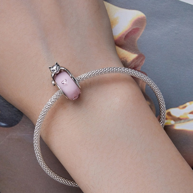 Glass Beads Cat Charm - Cat charms