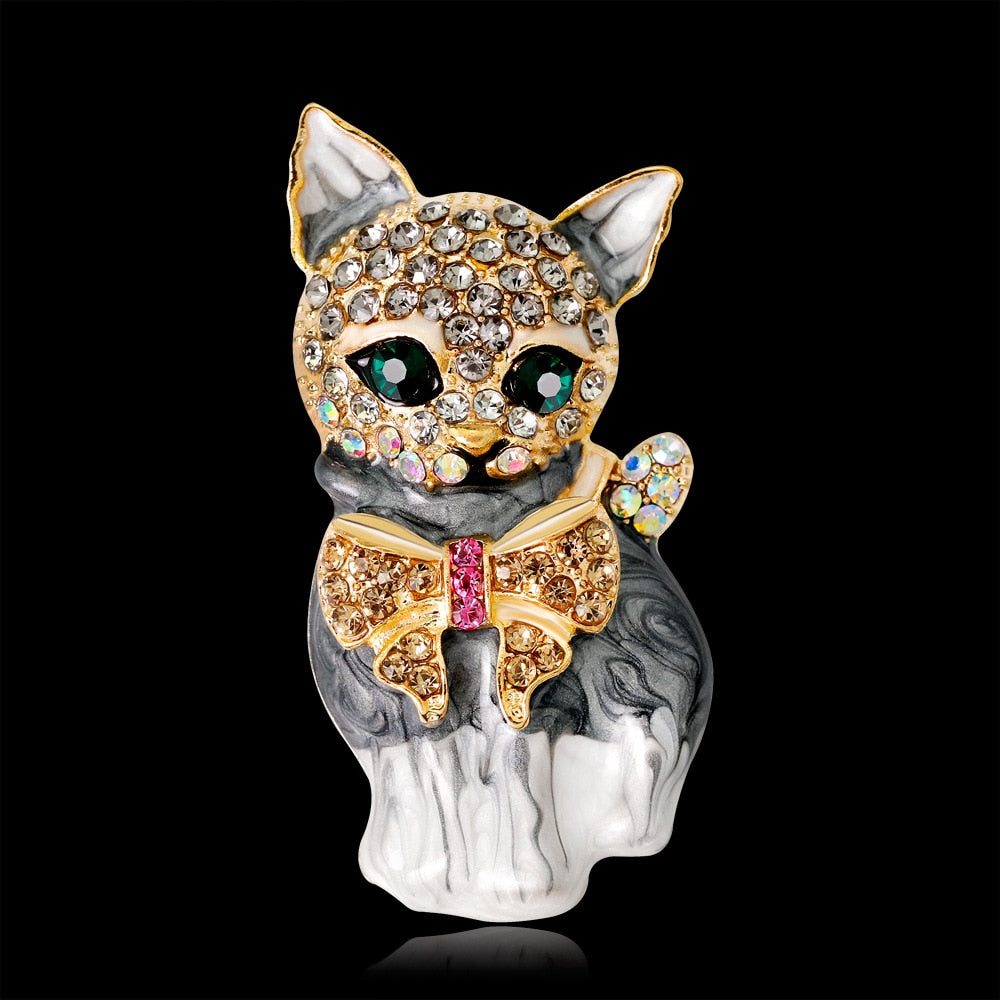 Gold cat brooch - Gold cat brooch